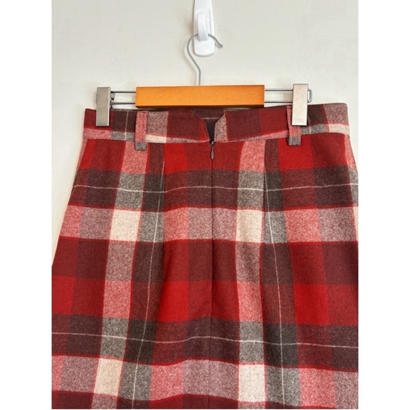 Pendleton Plaid 100 Wool Mini Skirt Womens Size S Red Heritage Print - Picture 5 of 12